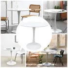 Round Tulip Pedestal Dining Table Mid-Century Modern Coffee Leisure Table White+