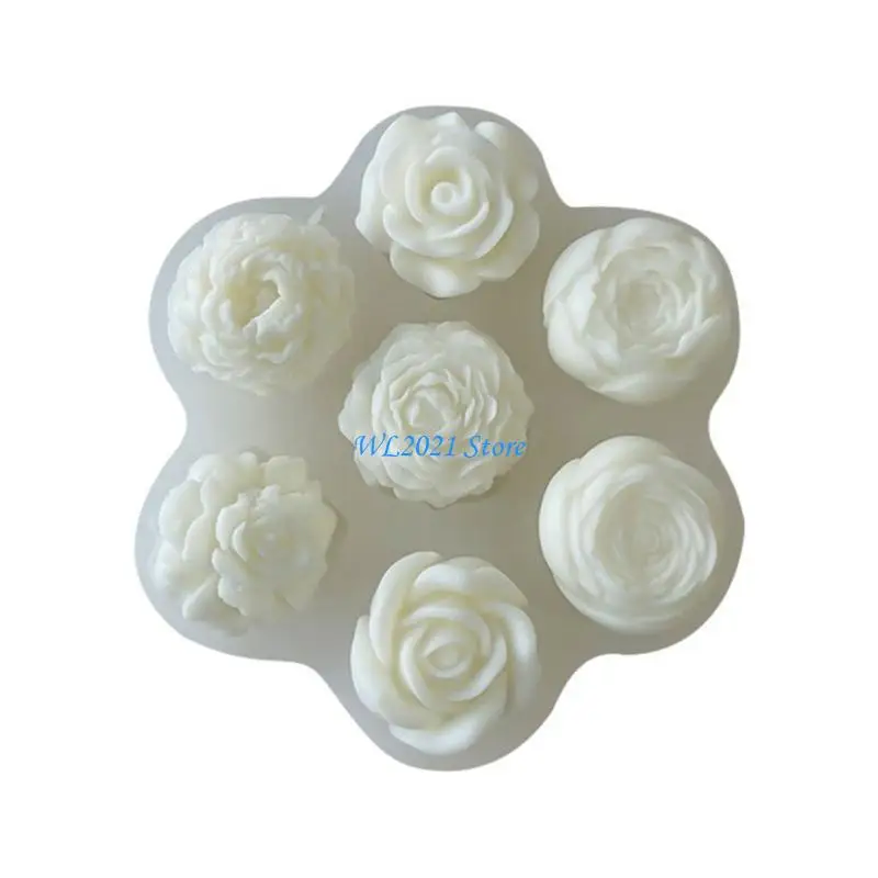 

G5GC Rose Peony Flower -мыло плесень DIY Ароматерапевтическая свеча эпоксидная ручная форма ручной работы