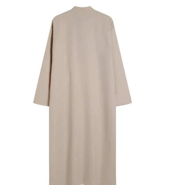 Abito estivo da uomo nuovo tinta unita ricamato abito da commercio estero a maniche lunghe musulmano mediorientale