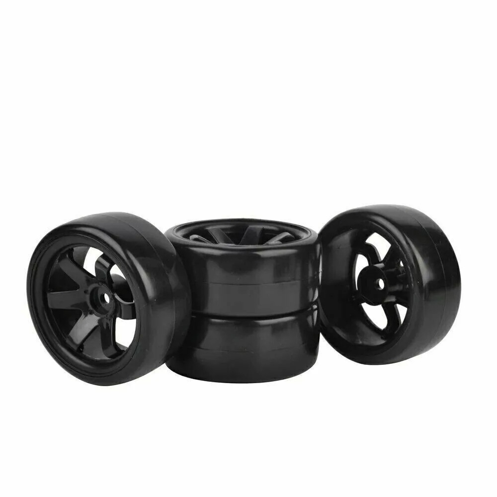

RC Drift Car Hard Plastic Tires with 12mm Hub Wheel Rims for Tamiya HPI HSP Redcat Kyosho 1/10 RC On-Road Drifting Car