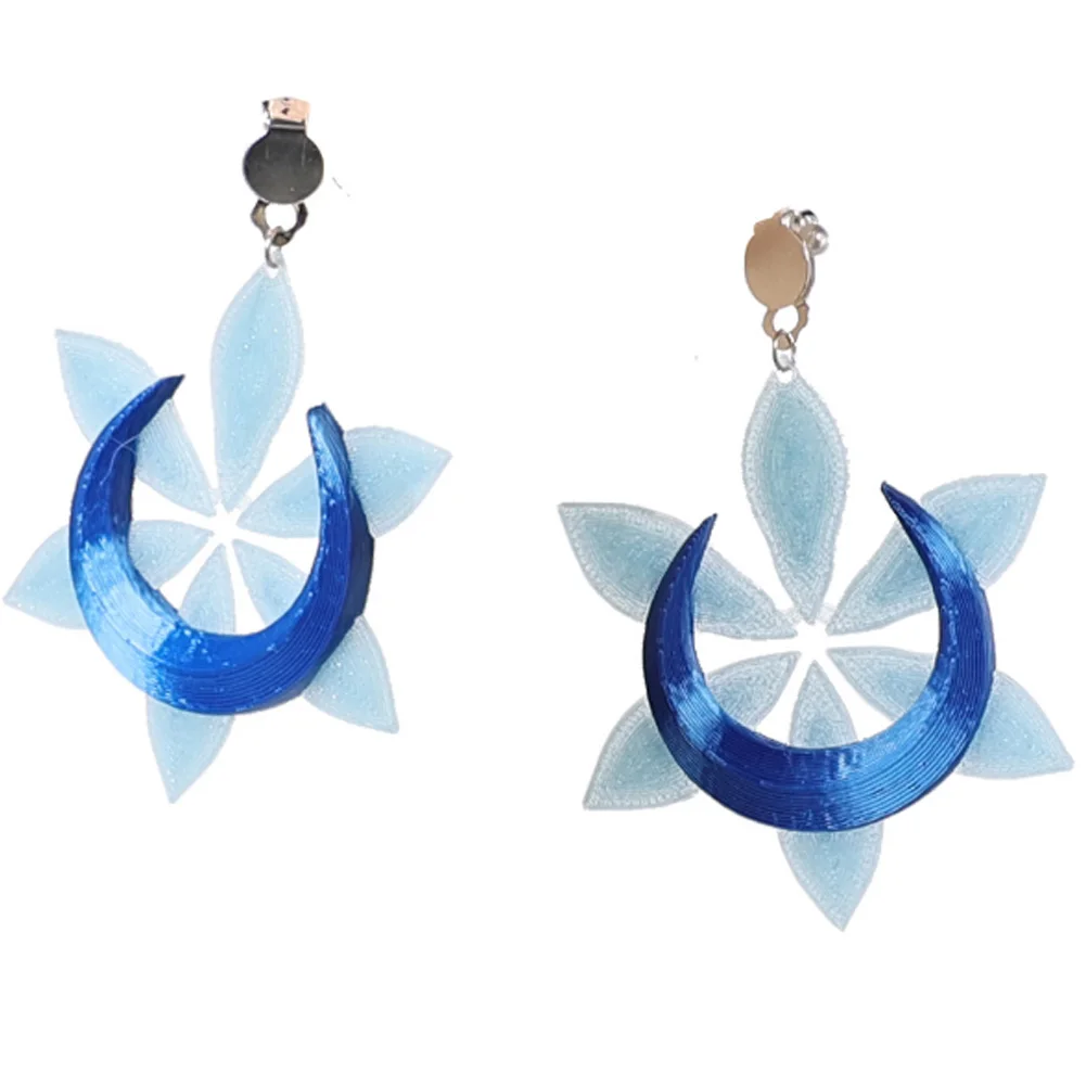 Game Rival Luna Sneeuw Cosplay Oorbel Kostuum Accessoires Fantasia Vrouwen Blauwe Oorbel Halloween Carnaval Party Rollenspel Prop