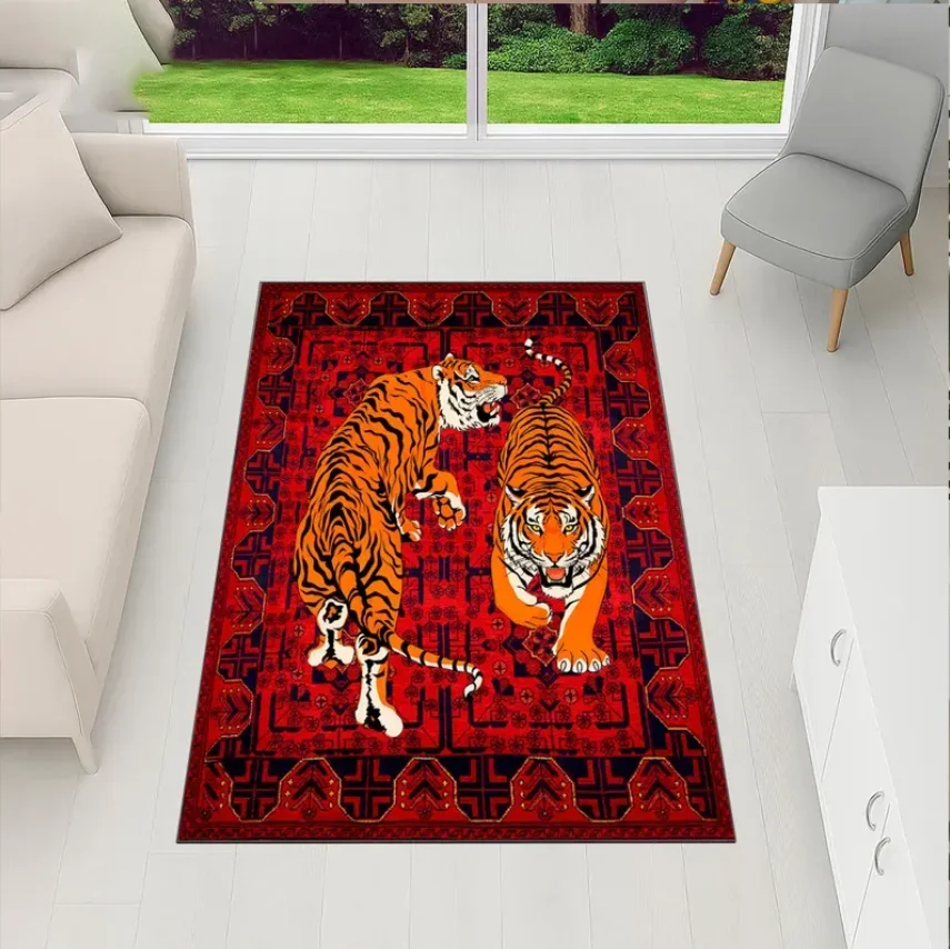 Asian Tiger  Bold Art Area  Japanese Style Tiger Tapestry  Living Room  Modern Statement Animal  Man Decor