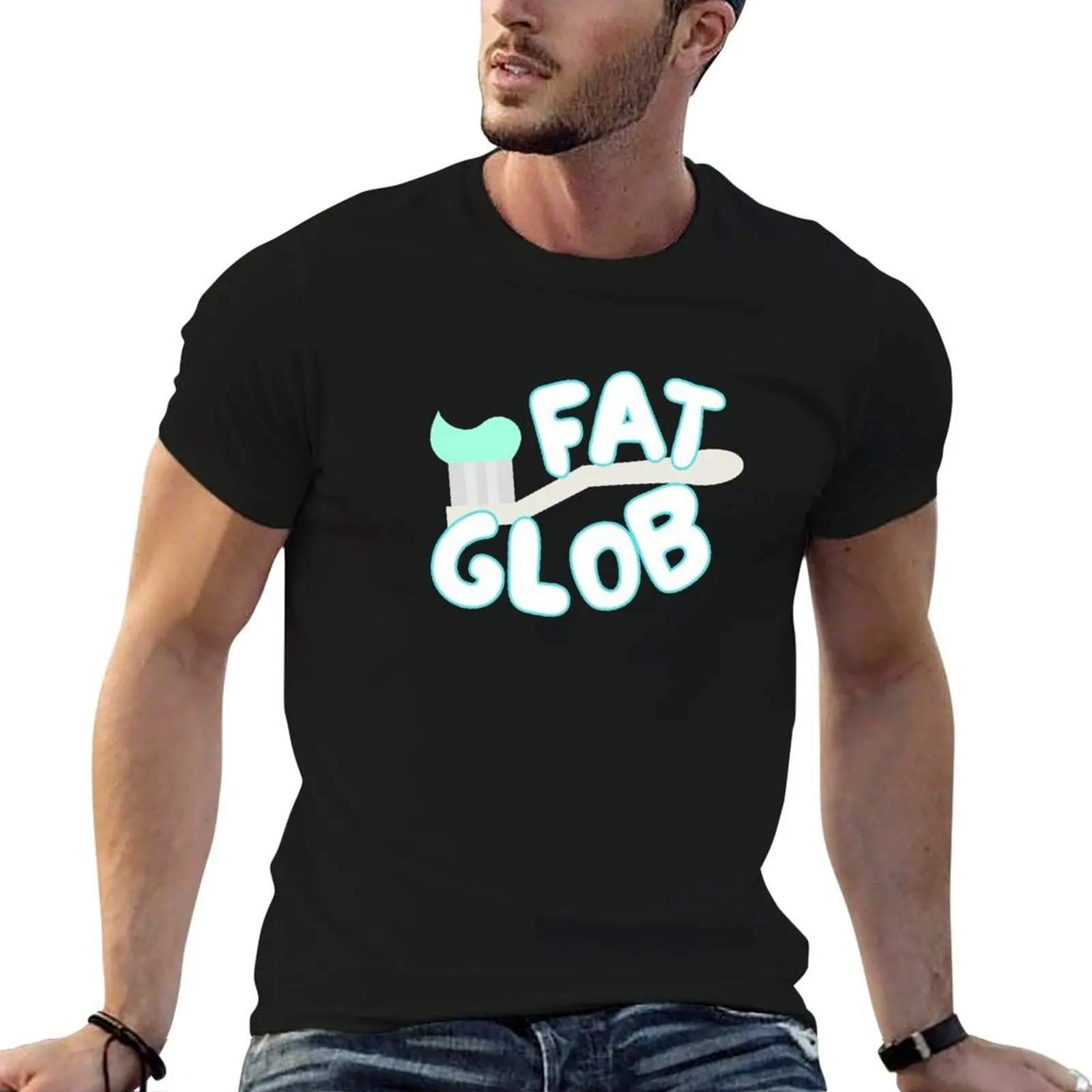 Fat Glob meme T-Shirt basketball graphic tees plus size clothes mens t shirts