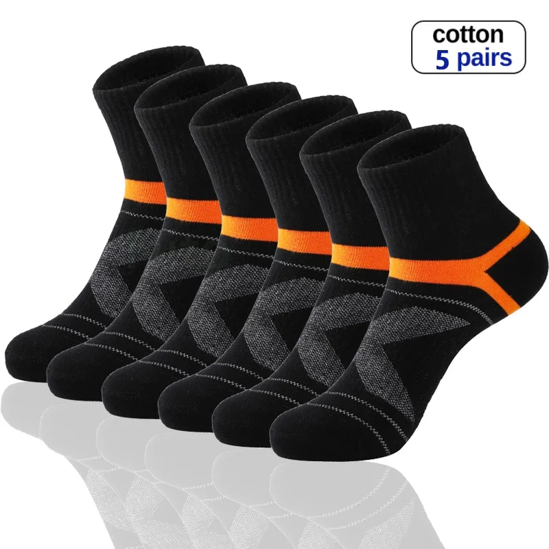 High Quality 5 Pairs Lot Men Cotton Socks Black Sports Socks Casual Run Winter Socks Men Breathable Male Sock Sokken Size38-44