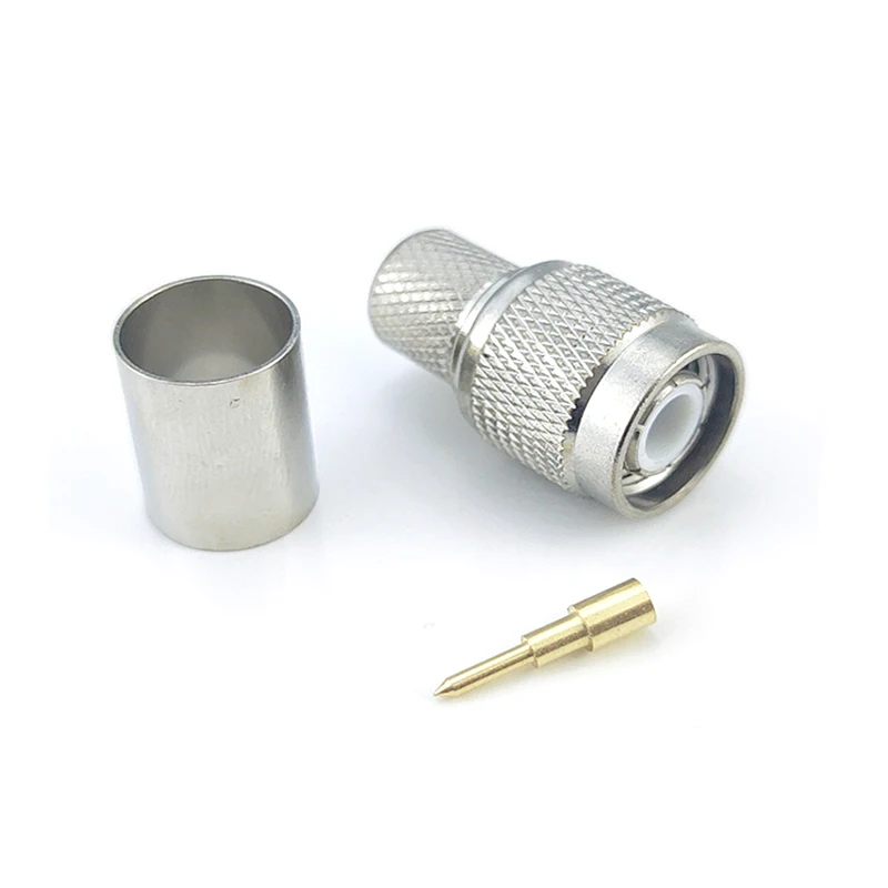 

10PCS RF Coax Connector TNC Male Crimp for LMR400 RG8 RG213 7D-FB Cable Plug Nickel Plated Brass Coaxial Adapters