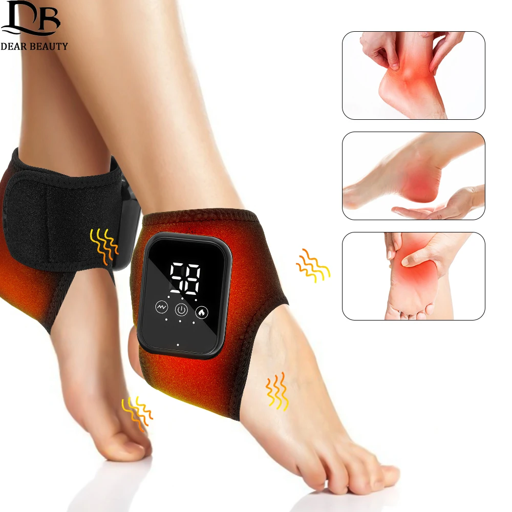 

1/2PCS Electric Vibration Foot Ankle Massager 3 Levels Heated Ankle Massage Wrap Ankle Protector Support Brace For Joint Sprain