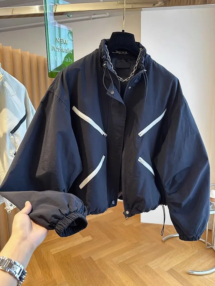 Korean Fashion Bomber Jacket Women Loose Windbreaker Women Hooded Spring Jackets Outerwears Vintage Women Clothing