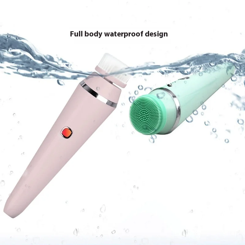 Escova facial recarregável à prova d'água, limpador de poros, instrumento elétrico de limpeza facial quatro em um