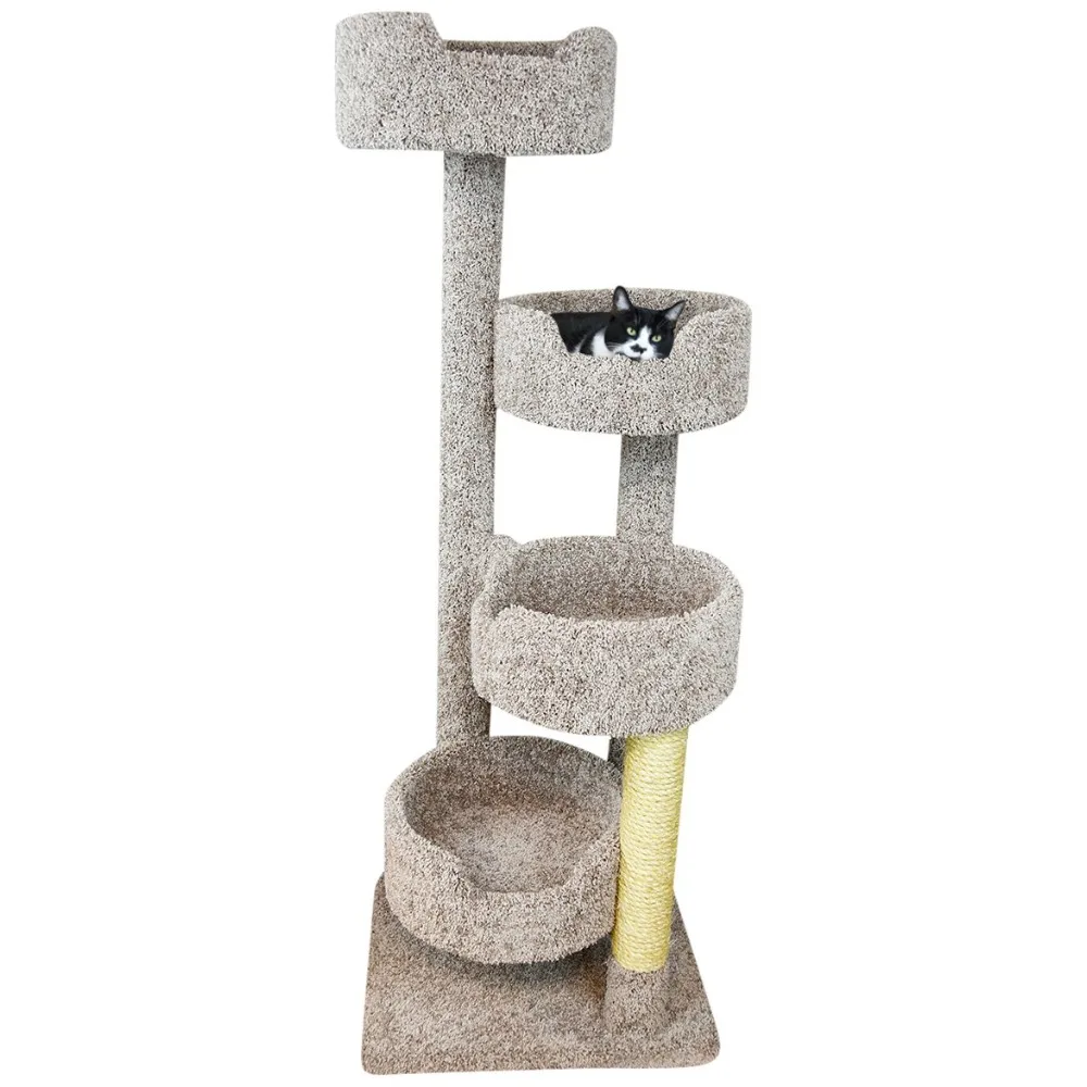 

Earth Tone Large Cat Tower with 4 Easy to Access Spacious Perches, Neutral, Customized