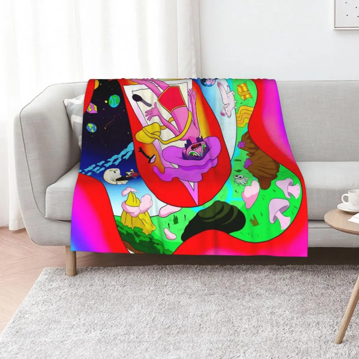 

The Midnight Gospel Awesome Trippy Background Throw Blanket Vintage manga Stuffeds Blankets