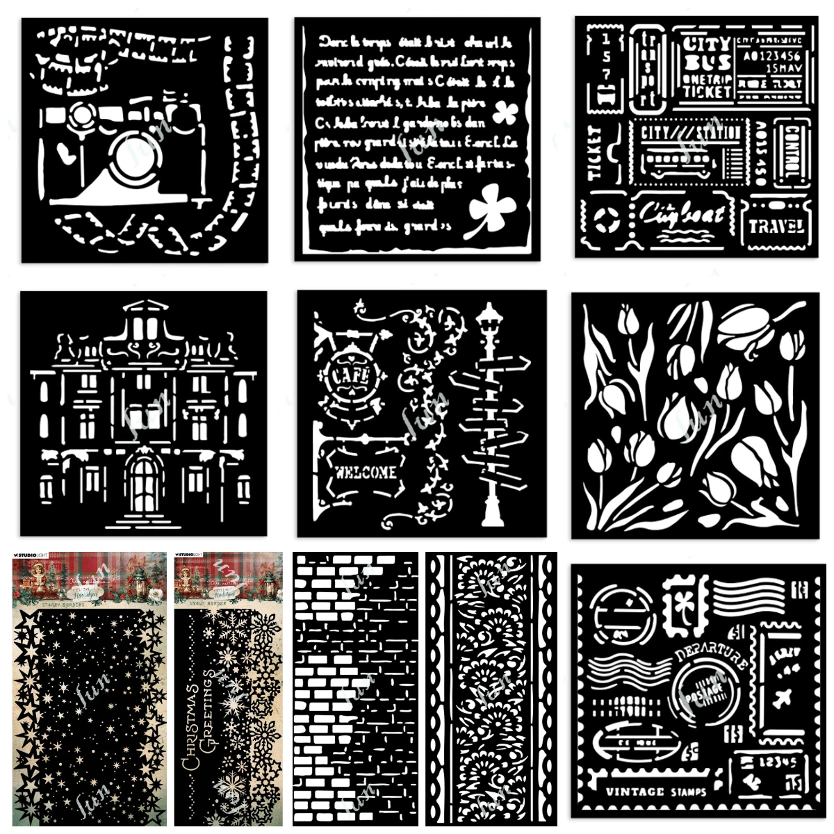 

Suitcases Stencils Layering Reusable Handmade Embossing DIY Scrapbook Diary Greeting Card Decoration Stencils Templates