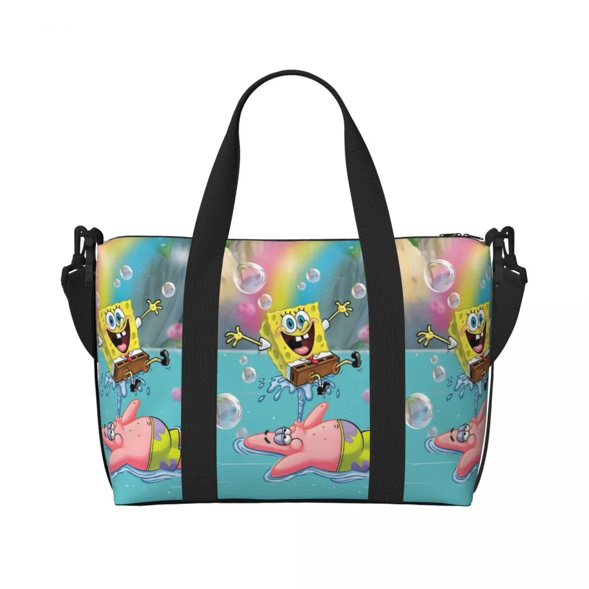 

Изготовленная на заказ большая сумка из губки, женская большая вместительная милая мультяшная пляжная сумка для спортзала, дорожная сумка на плечо