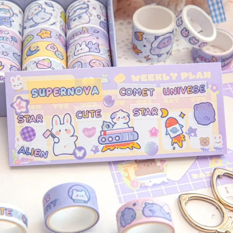 20 Rolls/Box Cartoon Animal Washi Tape Set Handbook DIY Decorative Sticker Scrapbook