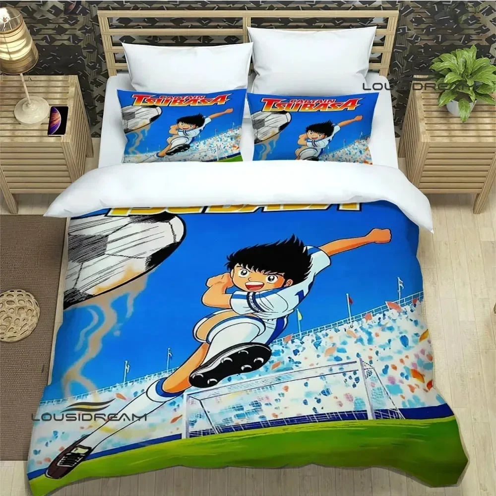 Cartoon Captain Tsubasa Bedding Set For Bedroom Soft Modern Bedspreads Comefortable Kids Duvet Cover Quilt Cover And Pillowcase