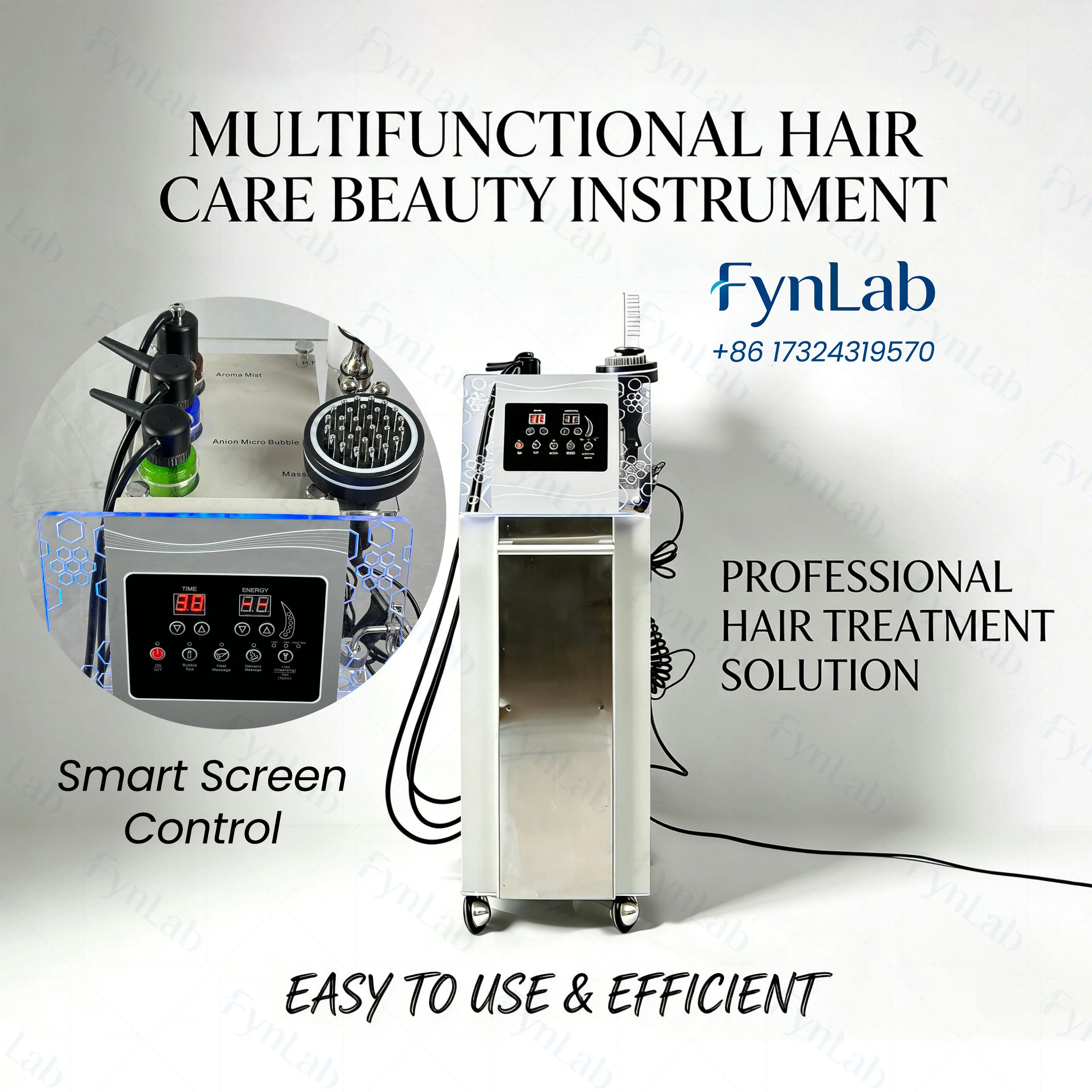 

6-in-1 Hair Scalp Spa Machine Micro Bubble Y-Ion High Frequency Comb Oxygen Spray Anti-Hair Loss Deep Cleansing Salon and Spa