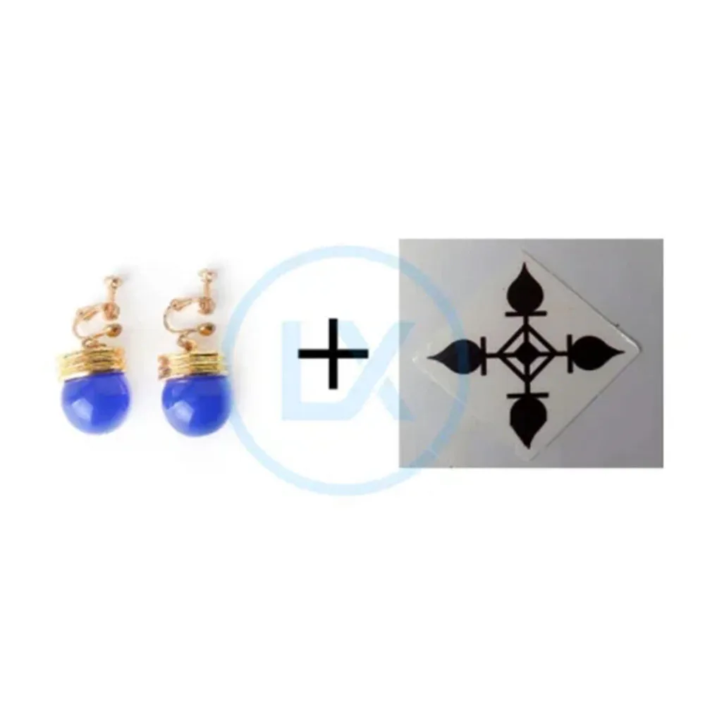 Max Cos Anime Cosplay Accessories Chrollo Lucilfer Kulolo Lushilufelu Earring Stickers Cosplay Costume Halloween Women Men