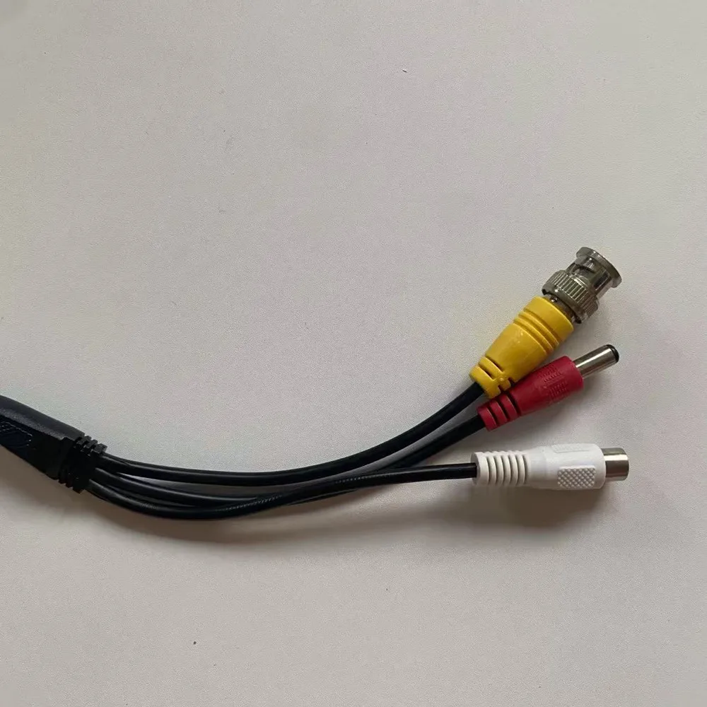 Aviation Extension Video Cable 4 Pin Female/Male Aviation To BNC + DC + RCA Connectors 5.5*2.1mm DC Plug