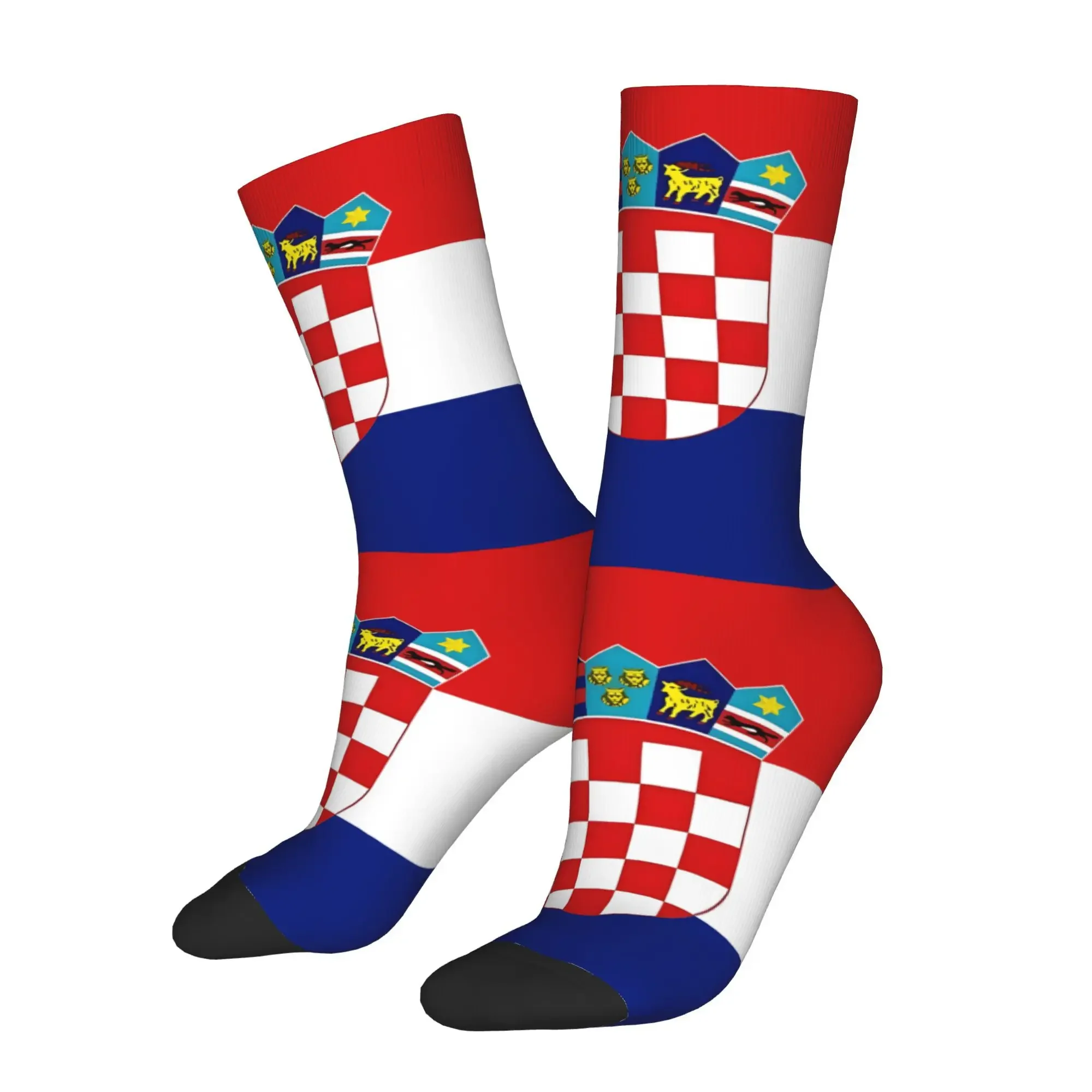 

Забавные мужские носки Happy Croatia с узором в стиле ретро в стиле Харадзюку, новинка, носки для экипажа, подарочный узор с принтом