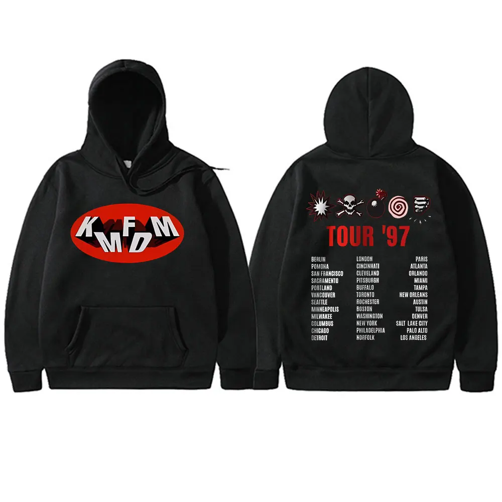 

Rock Band Kmfdm Tour 97 Hoodie Men Women Vintage Gothic Punk Sweatshirt Men's Cotton Casual Oversized Hoodies Man 90s Streetwear