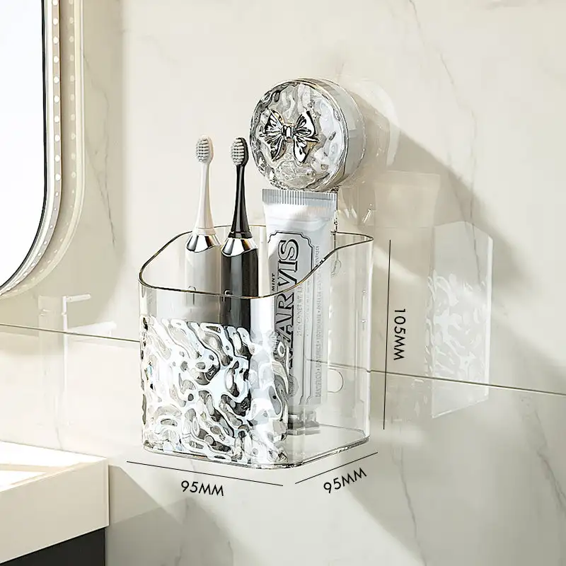 Light Luxury Style Glacier Pattern Suction Cup Shelf Bathroom Shower Punch-Free Wall Mounted Storage Rack Draining Basket Holder