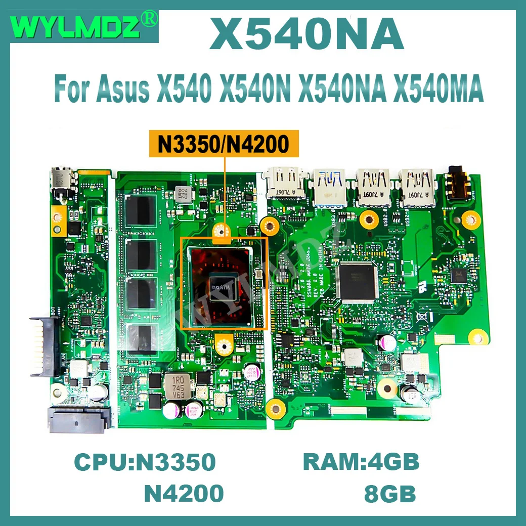 

X540NA Motherboard For ASUS X540NA R540N F540N A540N D540N X540N Laptop Mainboard N3350 N4200 RAM-4GB/8GB 100% Full Test OK