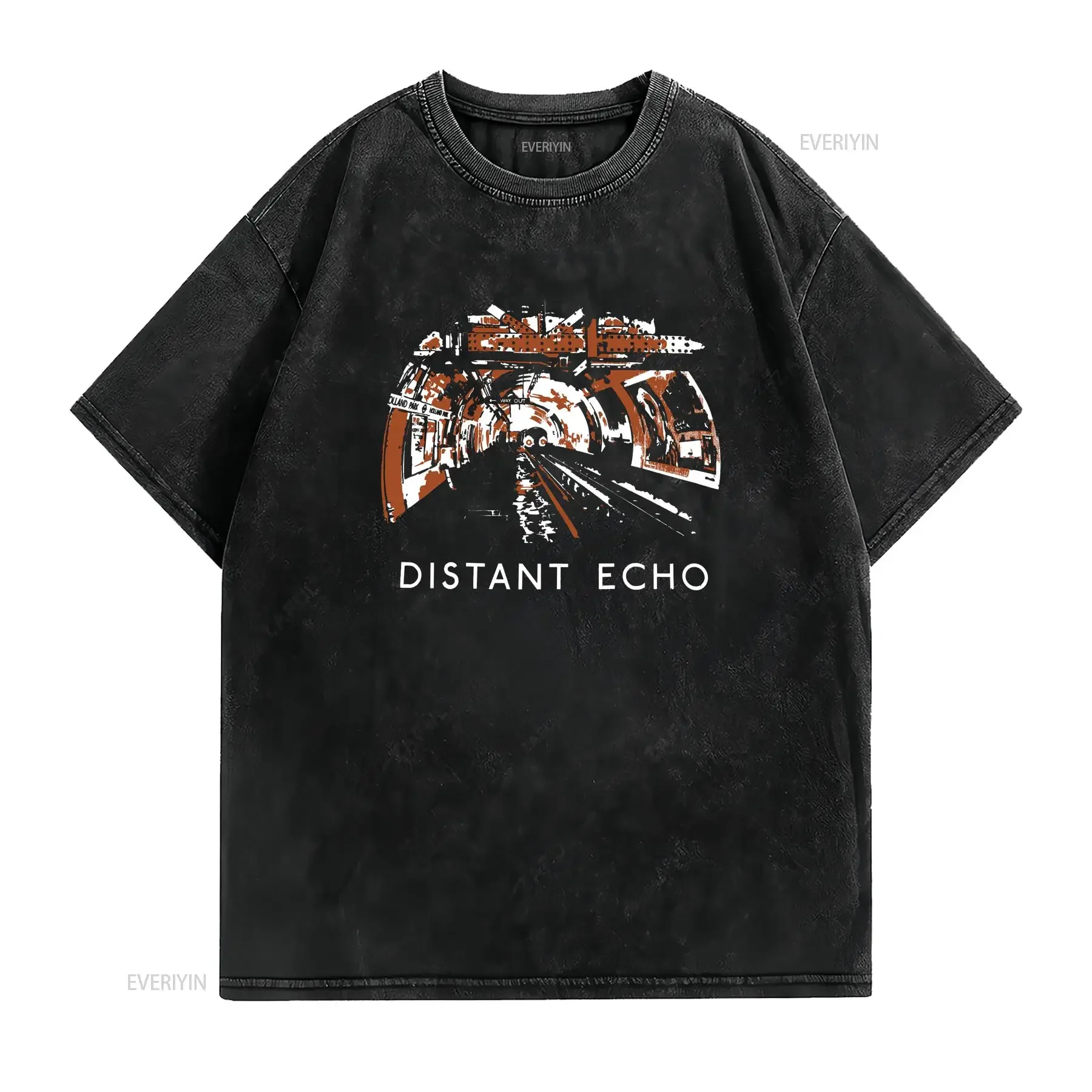 Jam Inspired T Shirt Down In The Tube Station At Midnight Weller Distant Echo vintage Washed graphic Comfortable fashion Casual