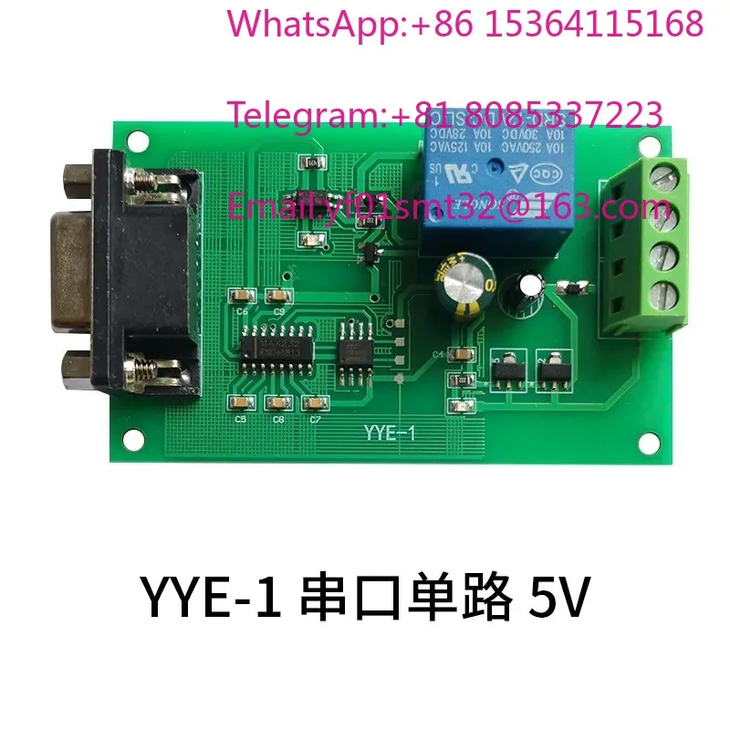 Dual time delay relay module, single power on/off switch control board, programmable serial port RS232