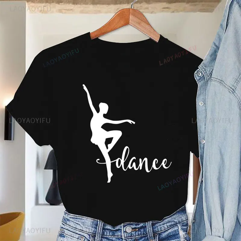 Ballerina Balletdanser Dansen T-shirt Grappige Grafische Causale Korte Mouw T-shirt Verjaardagscadeautjes Meisje T-shirt Vrouwen Tees