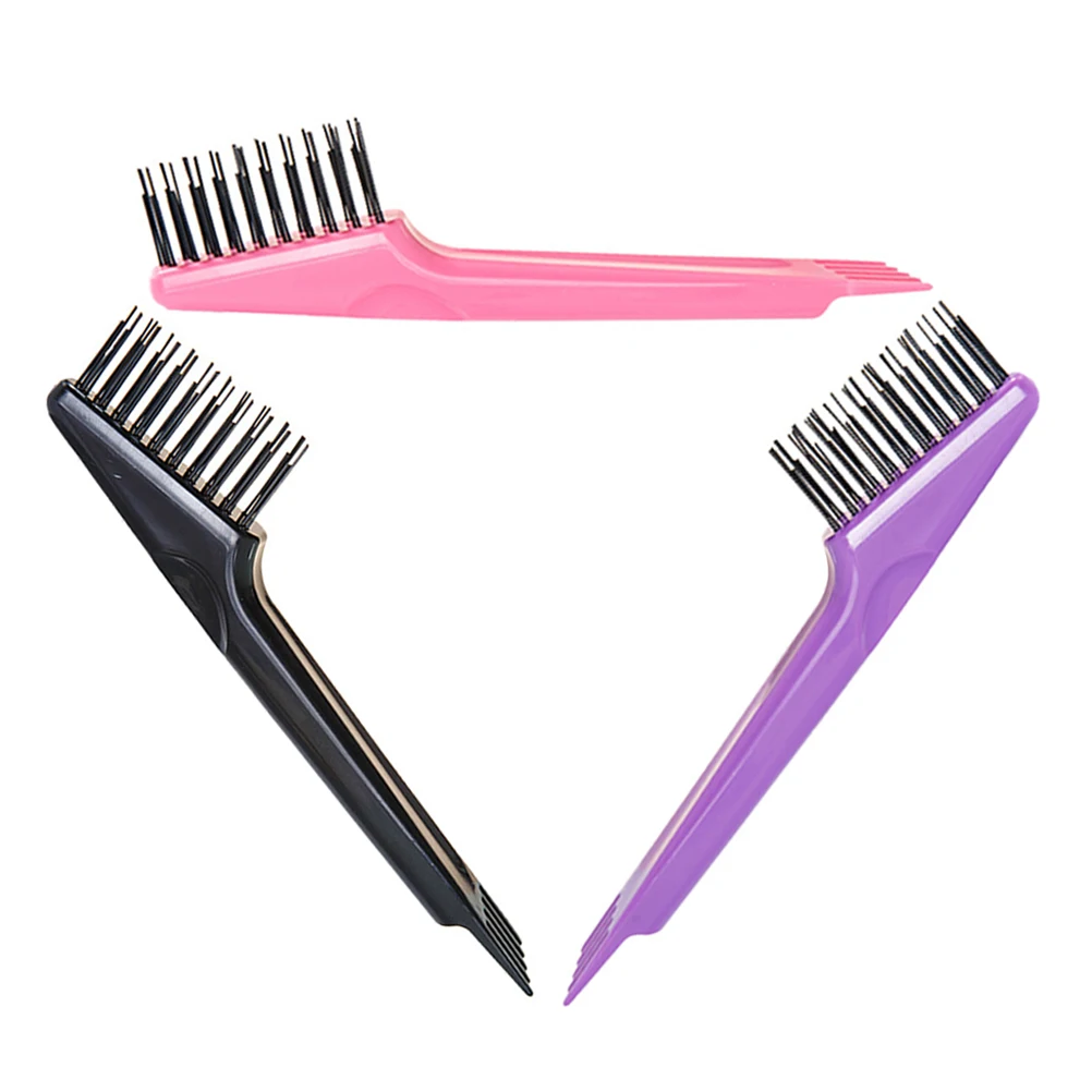 3 uds cepillo de pelo herramienta de limpieza peine cepillo limpiador Mini removedor de pelo eliminación de restos de caspa cerdas suaves multiuso rosa púrpura