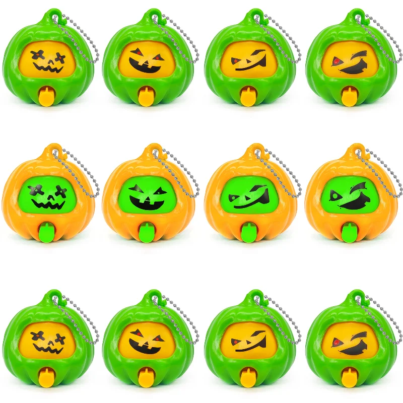 Face Changing Doll Keychain Creative Cartoon Pumpkin and Ghost Stress Relieving Toys Halloween Gift for kids 1pcs