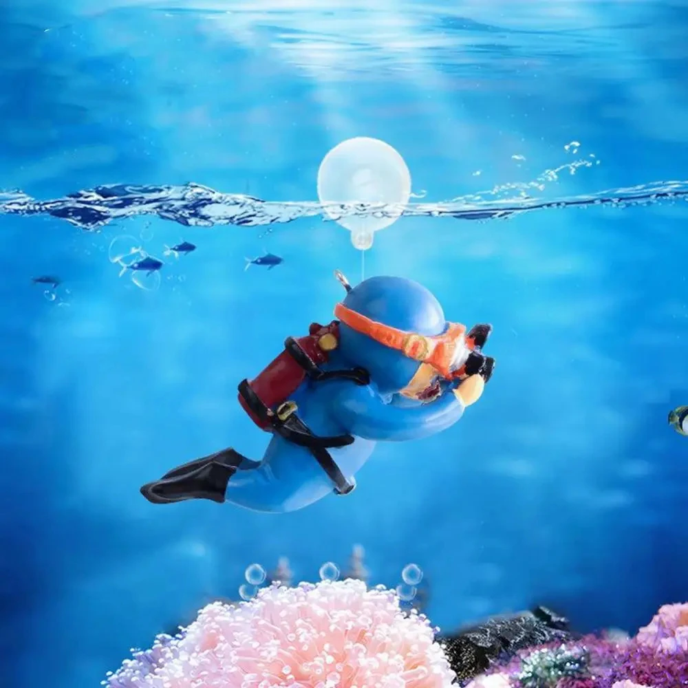 1PC Floating Diver Fish Tank Decoration Simulated Mini Frogman Personality Landscaping Ornaments Cute Aquariums Accessory