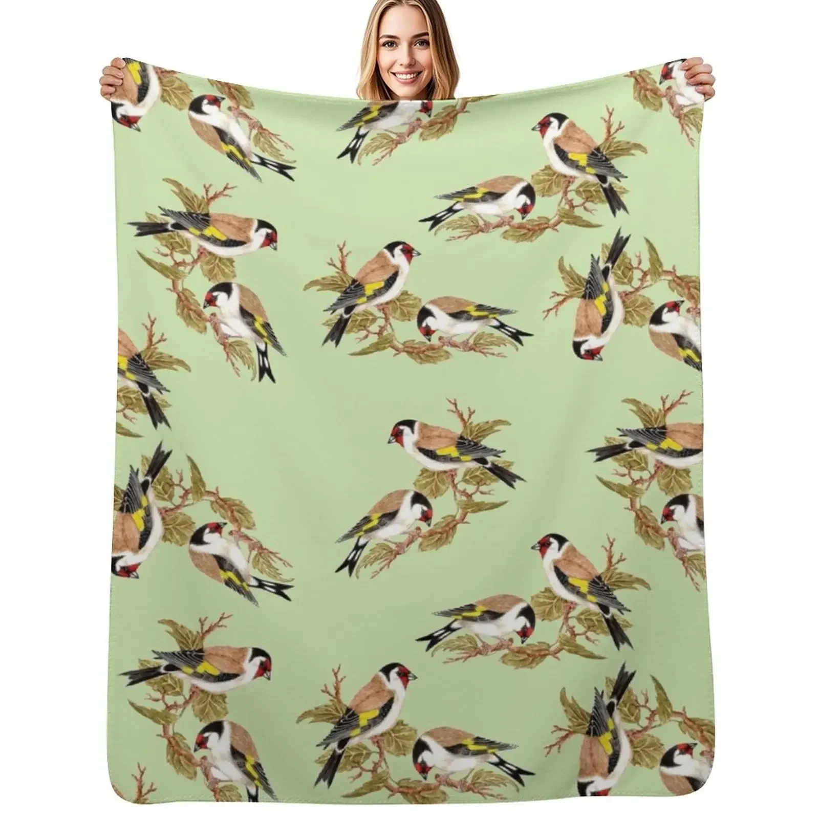 

A Charm of Goldfinches! Throw Blanket Beautifuls Quilt Decorative Sofas Blanket