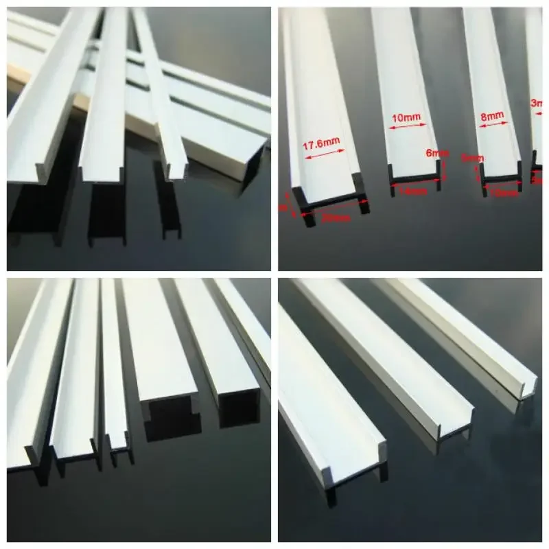 Imagem -06 - U-shaped Perfil do Sulco de Alumínio Moldura de Alumínio Sulcado Cartão Guia Slot Vidro Groove Interno Fixo Usinagem Cnc Pcs