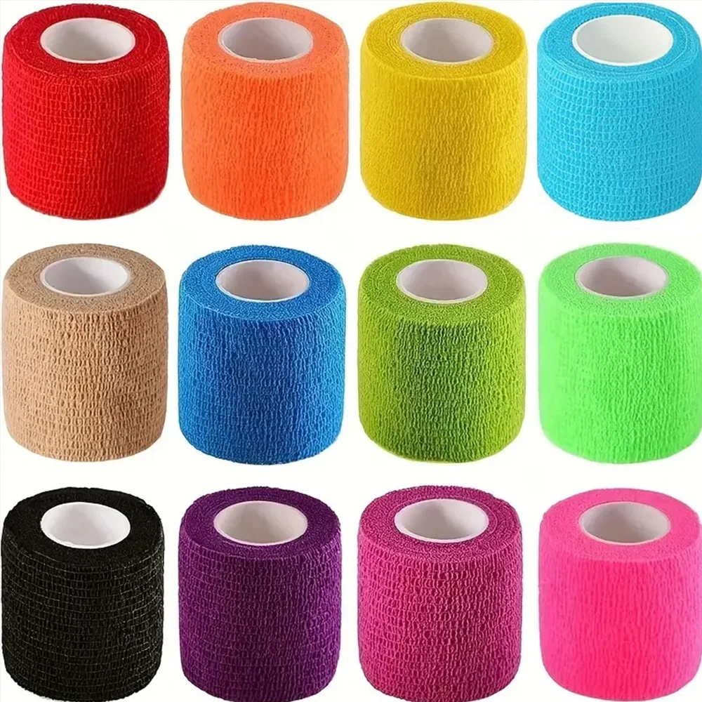 

6/24 Roll Cohesive Bandage Wrap for Sport & Athletic, Breathable Vet Wrap for Wounds,5cmX4.5ms Self Adhesive Bandage Wrap,