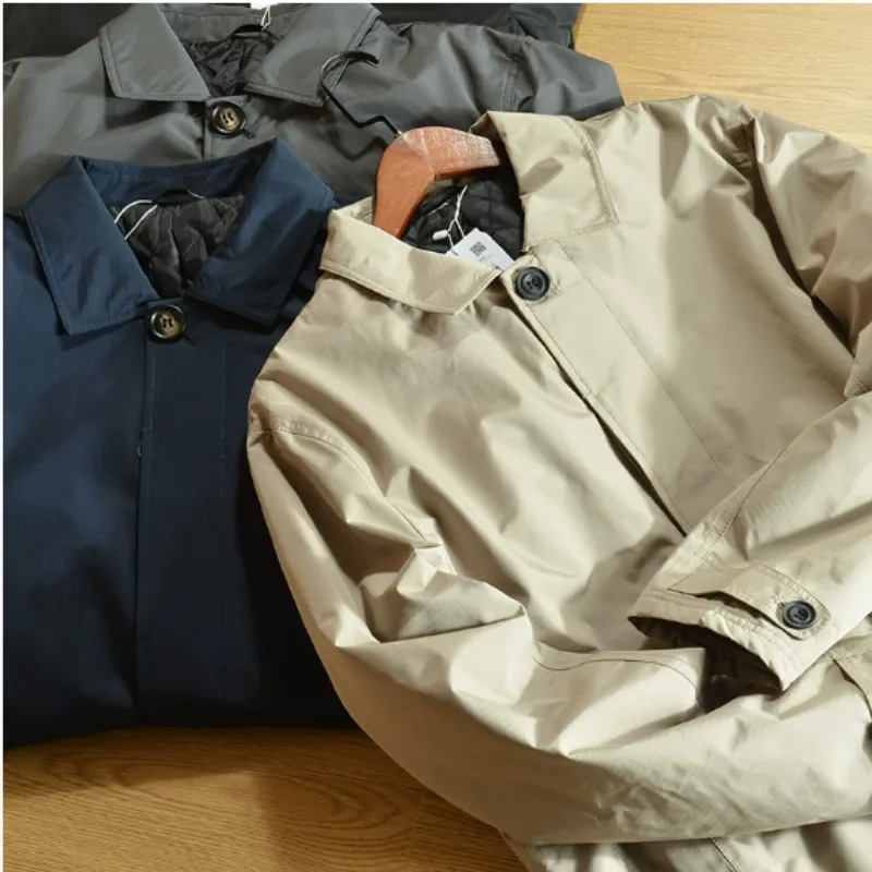 

Водонепроницаемая ветрозащитная весенняя новая мужская модная повседневная универсальная цветная тонкая мужская ветровка средней длины, модная куртка