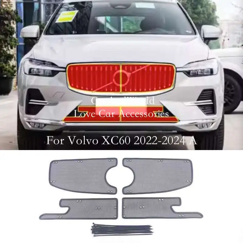 Stainless Front Grille Insert Net Anti-insect Dust Garbage Proof Cover Screening Mesh For Volvo XC60 2018-2024 Car Accessories