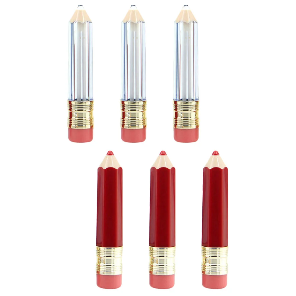 6-delige potlood lipglossbuis kleurcontainers lege lippenstiftbuizen lipgloss doe-het-zelf balsemflessen kleine mini