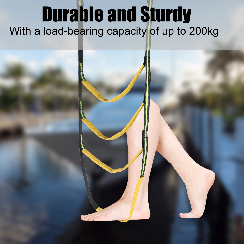 Boat Folding Ladder Boat Accessories Portable Boarding Soft Ladder Yacht Boat Side Hanging Ladder 3/4/5 Step Boat Rope Ladder