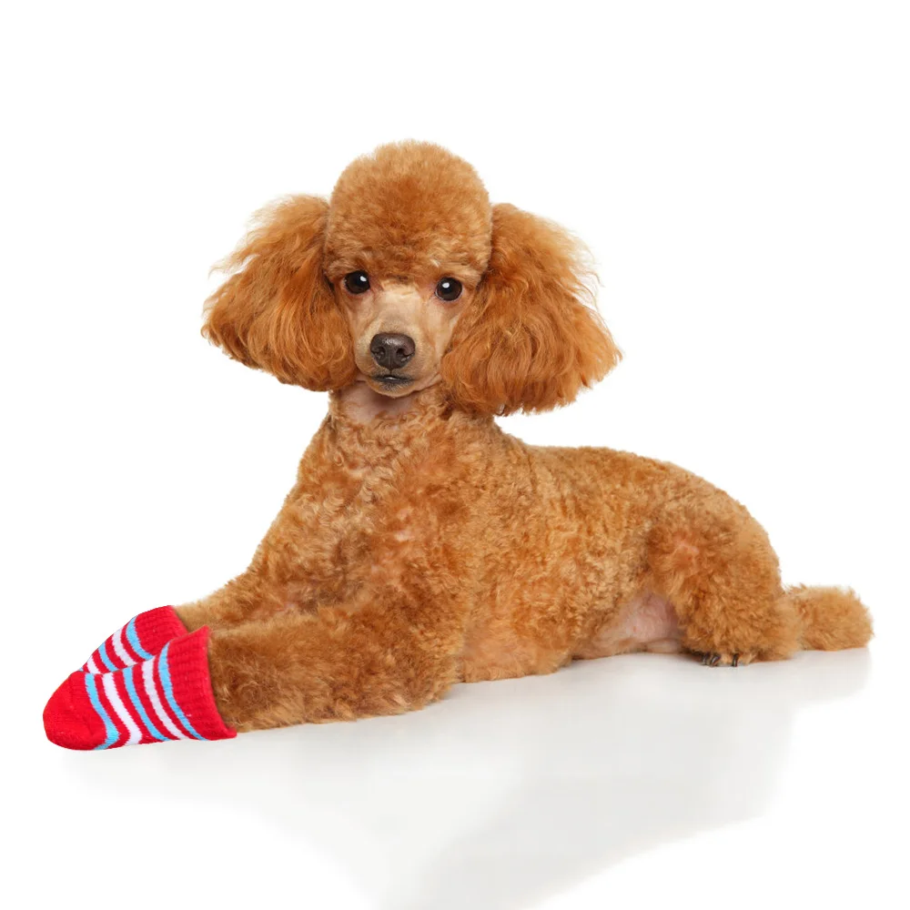 Non-slip Knitted Pet Socks Teddy Dog Socks Dog Pet Wool Socks Cat Shoes Winter Warm Puppy Socks Breathable Pet Supplies S/M/L