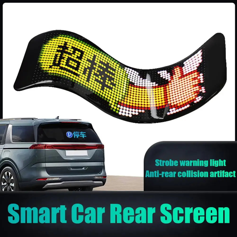 LED Smart Car Sticker Rear Window Waterproof RGB Full Decorative HD Soft APP Flexible USB Color Light Programmable Screen P E0X2