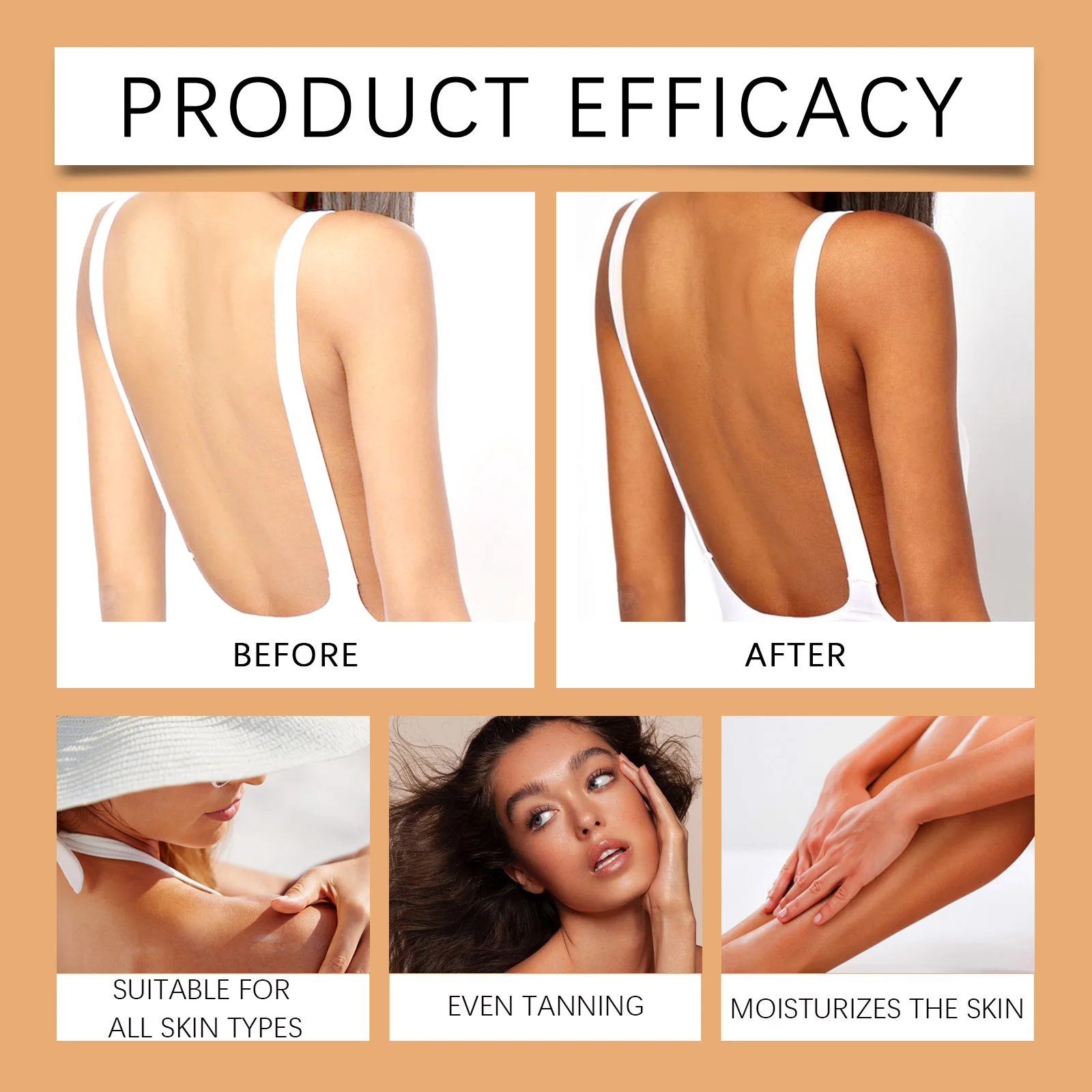 Creme autobronzeador de pele, sem sol, autobronzeador para rosto, corpo, brilho natural, fácil uso, gel hidratante bronzeador, verão