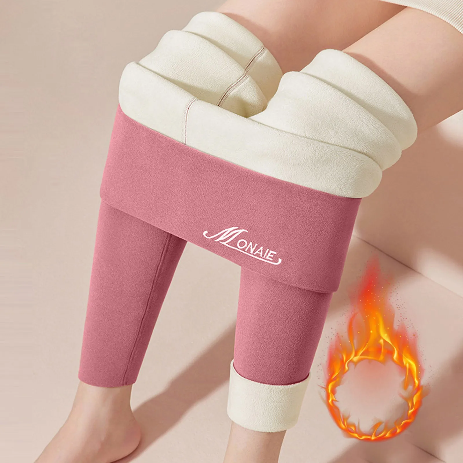 Leggings de caxemira de inverno feminino sólido quente leggings cintura alta magro calças elásticas tamanho grande adicionando veludo e espessamento calças