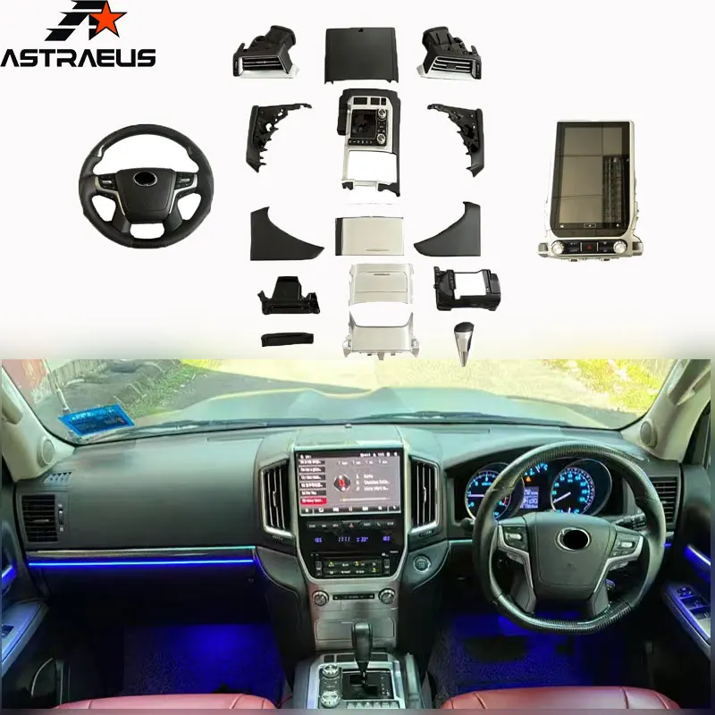 2021 for Land Cruiser LC200 to FJ200 Interior Upgrade Kit New Wooden RHD LHD Update for 2008-2015 Models