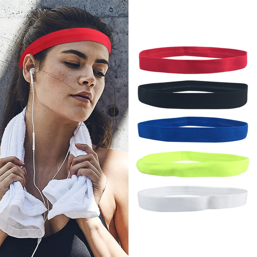 

2Pcs Sports Headband Elastic Anti-Slid Hair Wraps for Running Workout Fitness Headband Sweatband