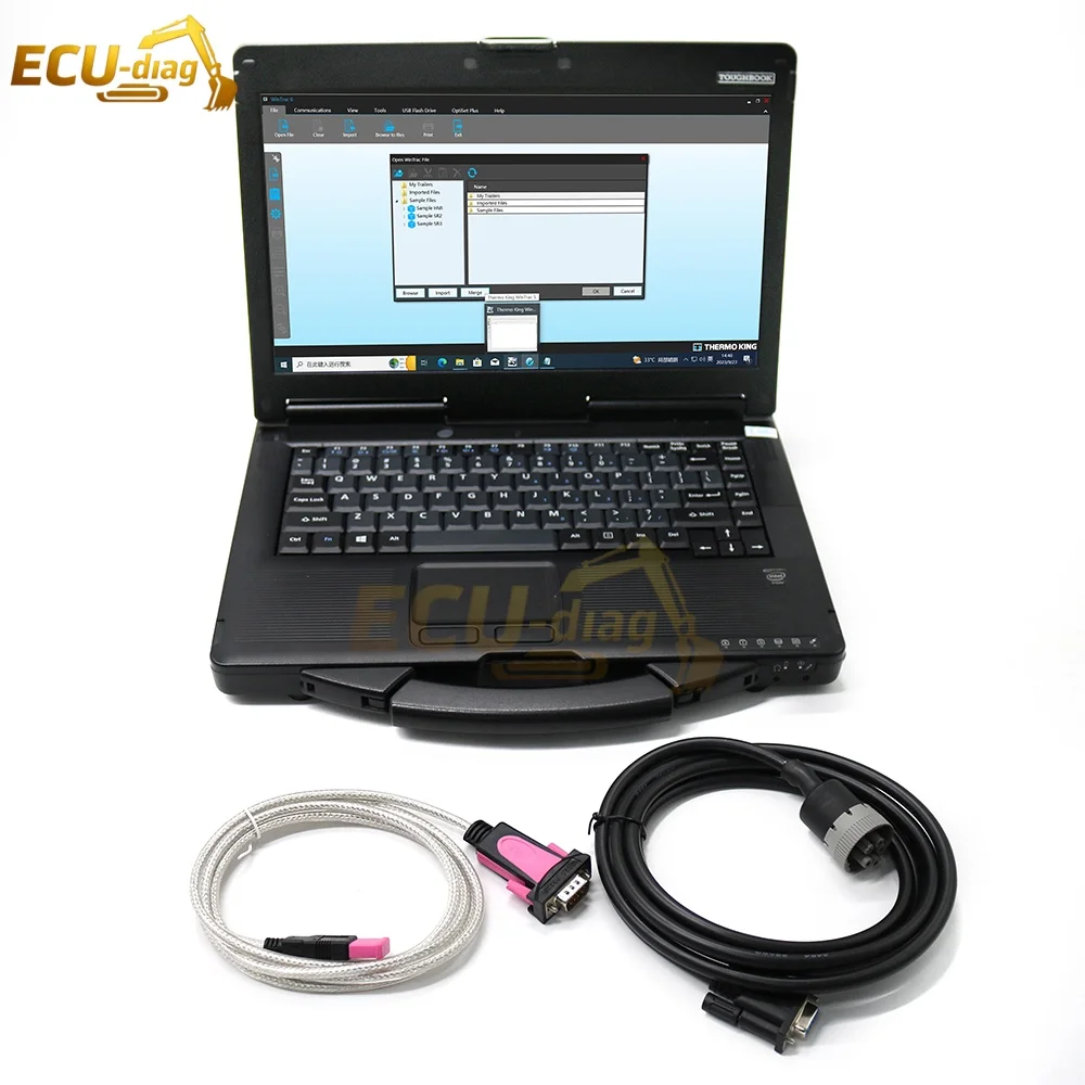 For Thermo King Diagnostic Tool 5.7 Software Forklift Service Tool OBD Scanner Wintrac CAN USB Interface Cable with CF-53 Laptop