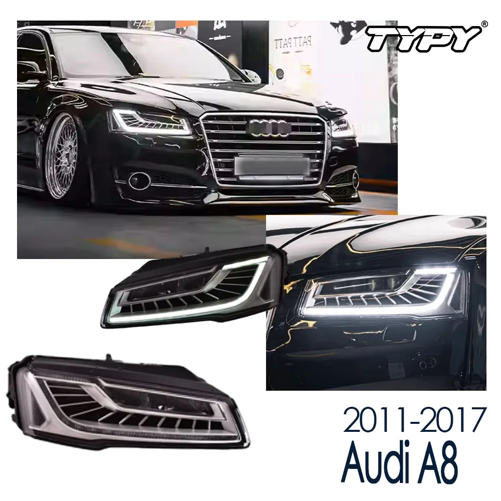 

TYPY New LED Head Lamp Upgrade Modified For Audi A8 2011-2017 Headlight Dynamic Signal Head Lamp Auto Accessories