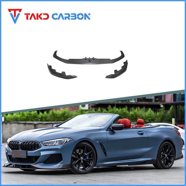 High Quality 3K Twill Carbon Weave Dry Carbon Fiber AC Style Front Bumper Lip For BMW 8 Series G14/G15 2019-2023