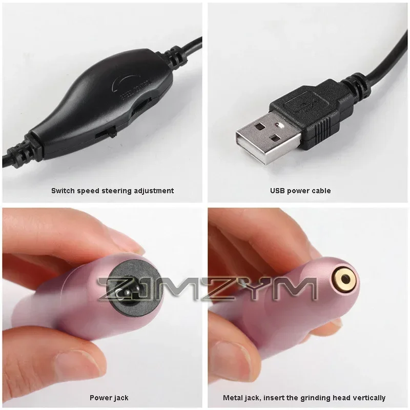 Electric Nail Drill Machine Set, USB, portátil Nail Drill Pen, Manicure Gel File, Nail Salon Tool, 20000 RPM