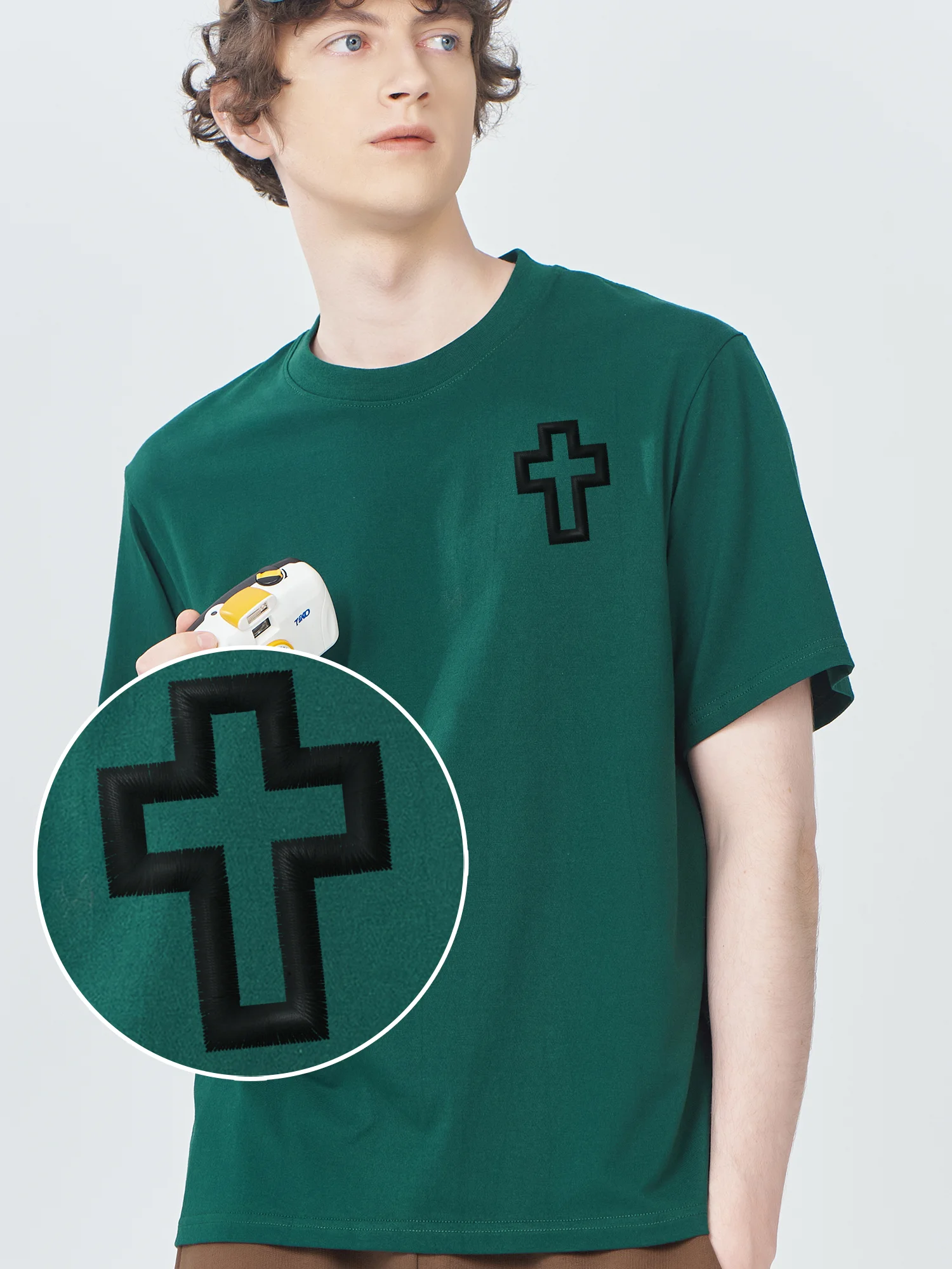 

Cross Embroidered Tshirt Funny Embroidery T-Shirts Cross Brand T Shirt Mans T Shirts St Patrick's Day