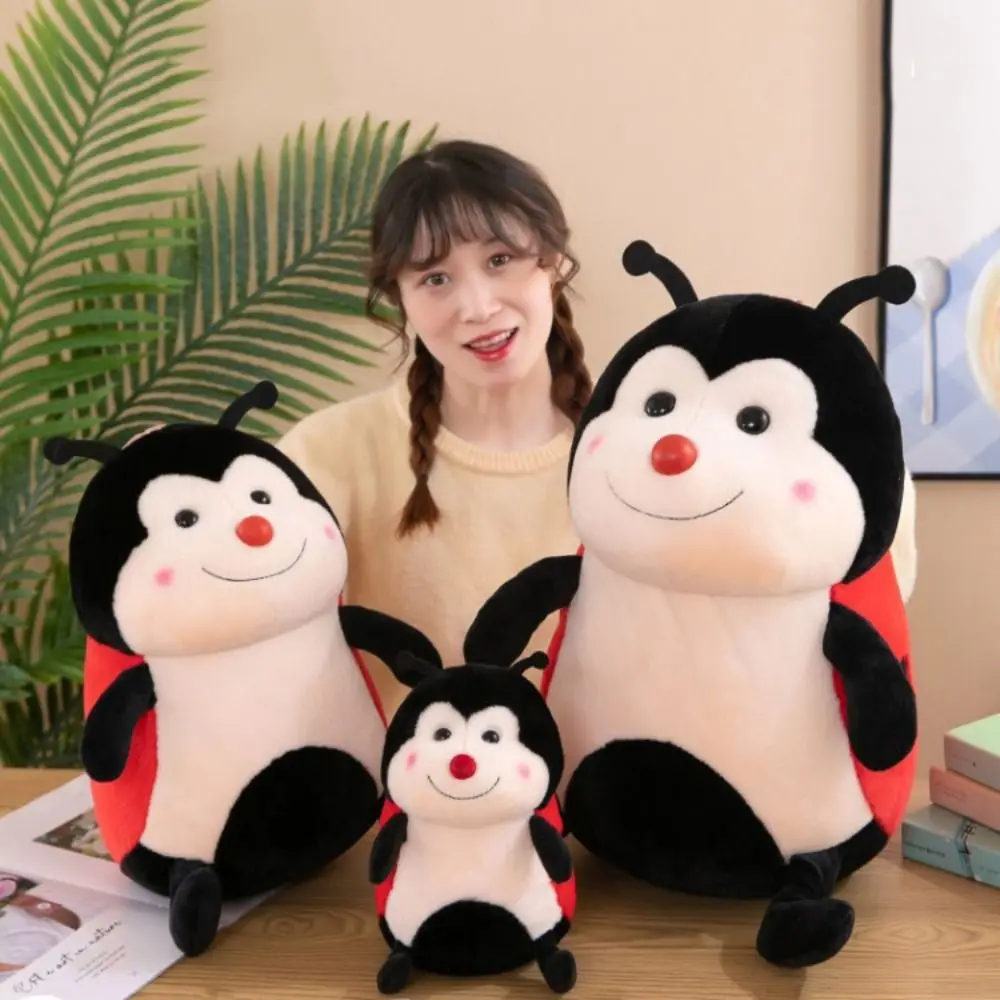 Insect Coccinellidae Plush Toy 3D Eyes Rouge Ladybird Plush Doll Animal Cartoon Simulation Insect Stuffed Toys Adults Children